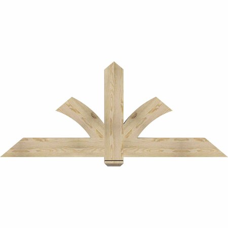 Ekena Millwork Redmond Rough Sawn Timber Gable Bracket, Douglas Fir, 72"W x 30"H x 4"D x 6"F, 10/12 Pitch GBW072X30X0406RED00RDF